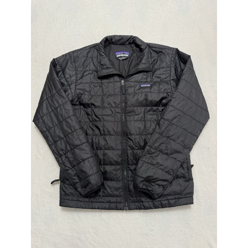 Patagonia Kids Black Puffer Jacket Full Zip Size 2XL 16/18